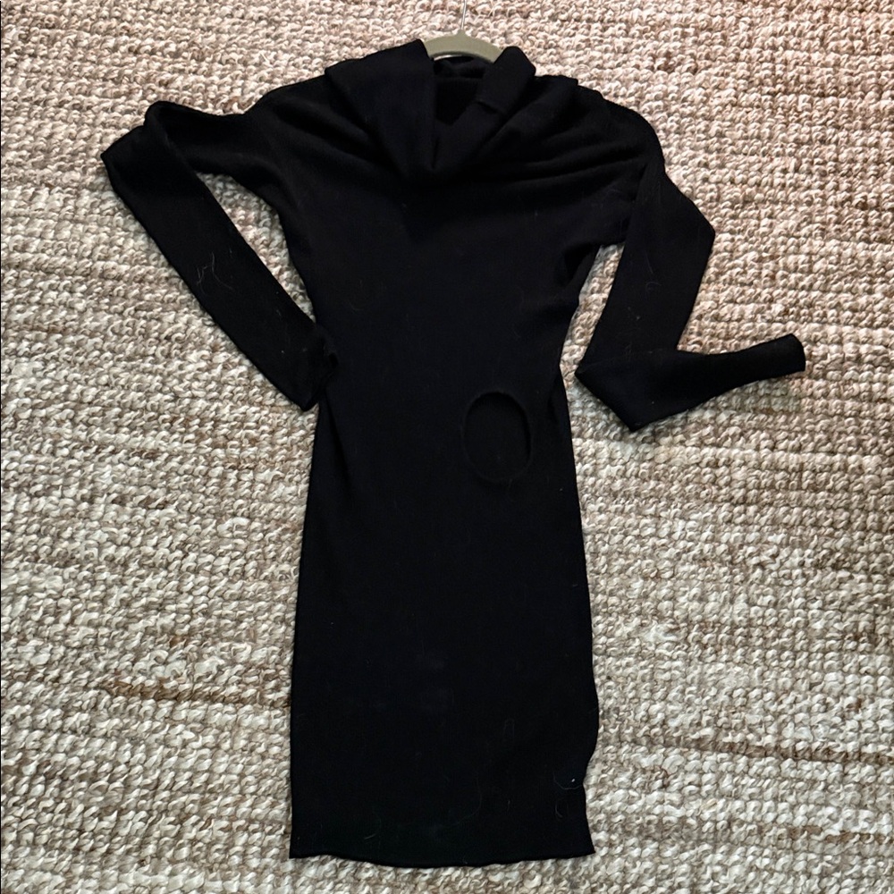 Black UNIF Long Sleeve Knit Dress - Women's Slim Fit